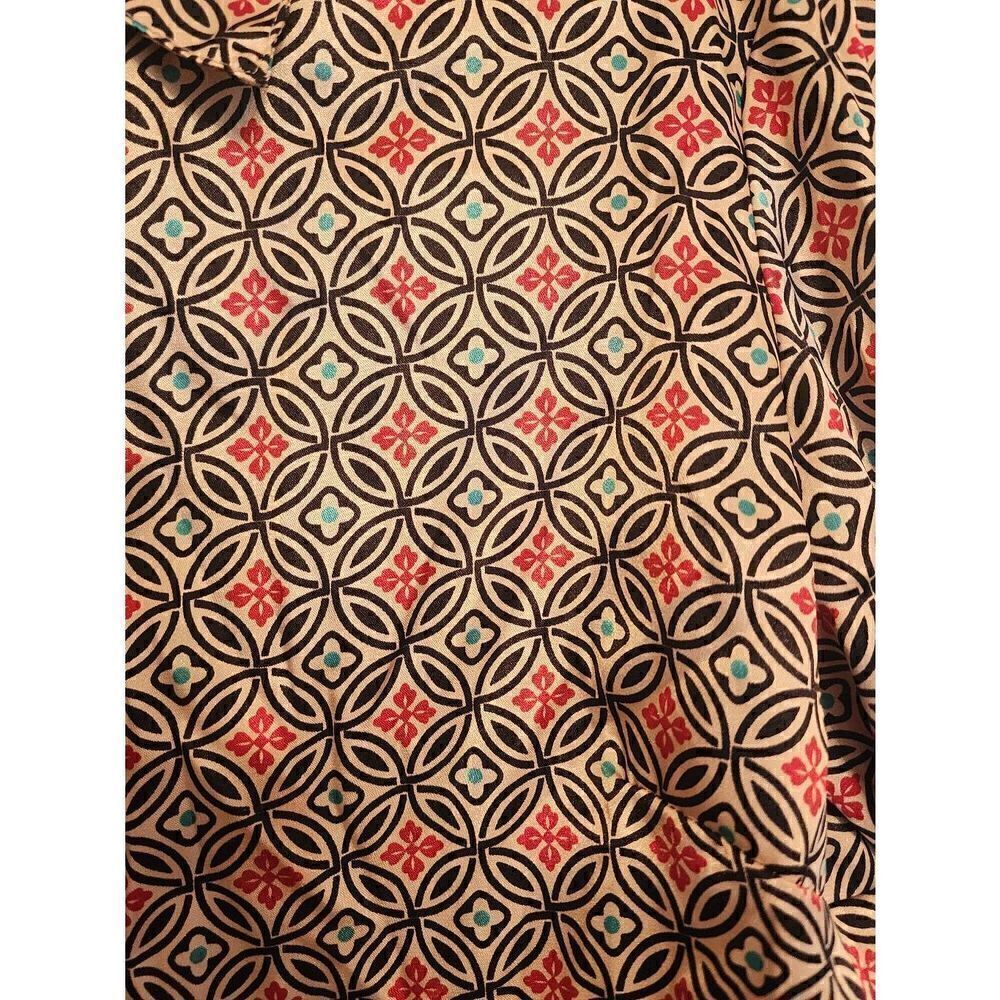 Serenade Oriental Pattern Button Down Blouse Size… - image 3
